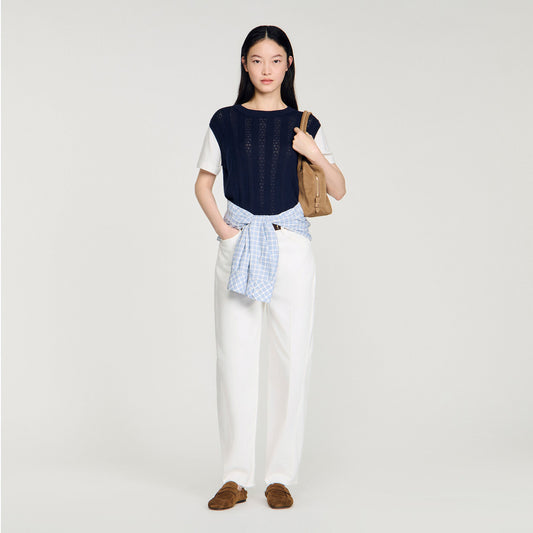 Pointelle knit jumper