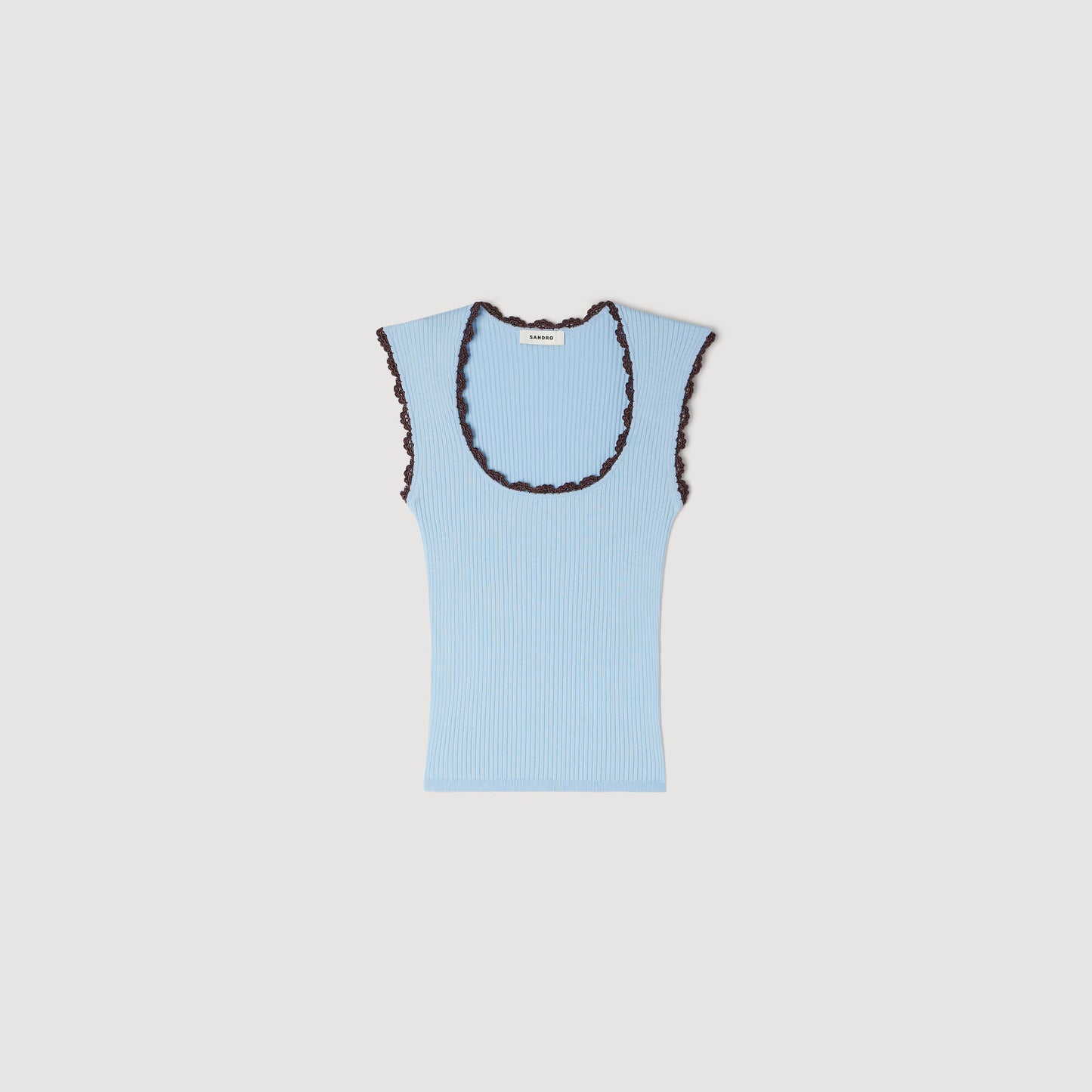 Crochet detail knit top