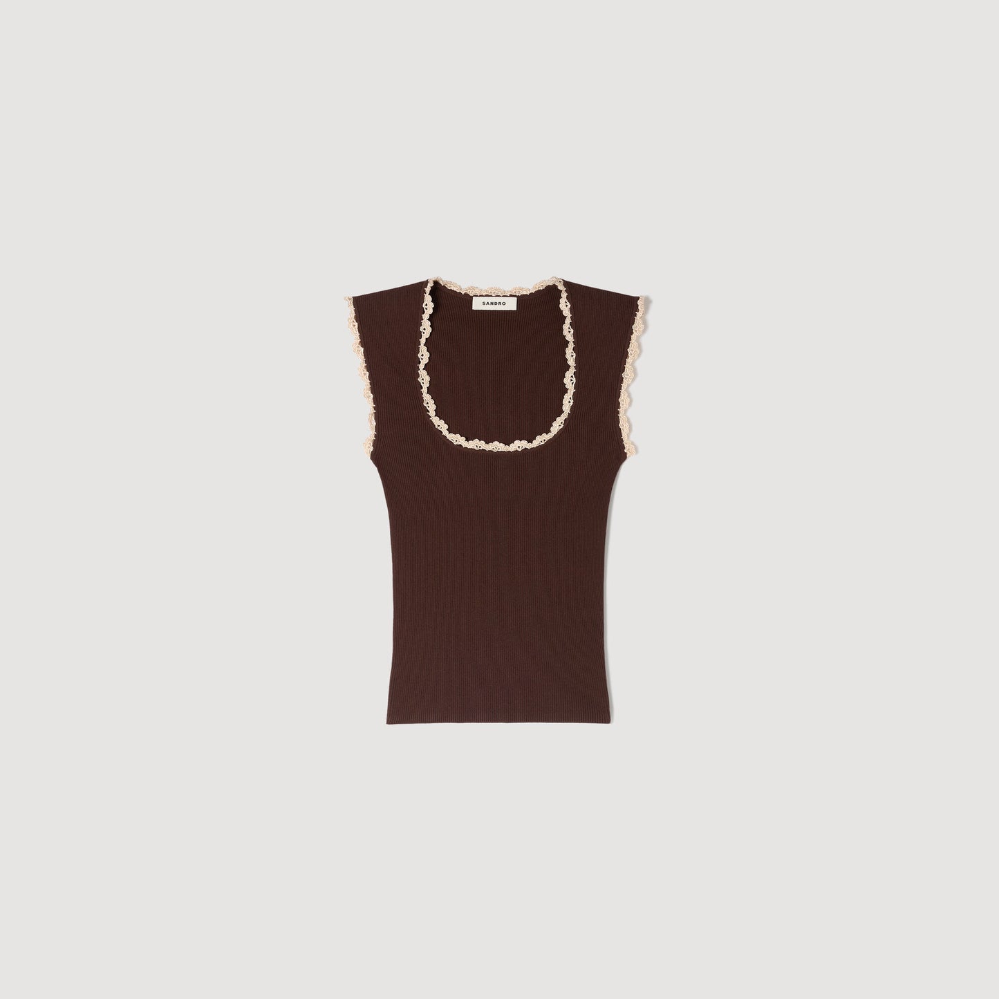 Crochet detail knit top