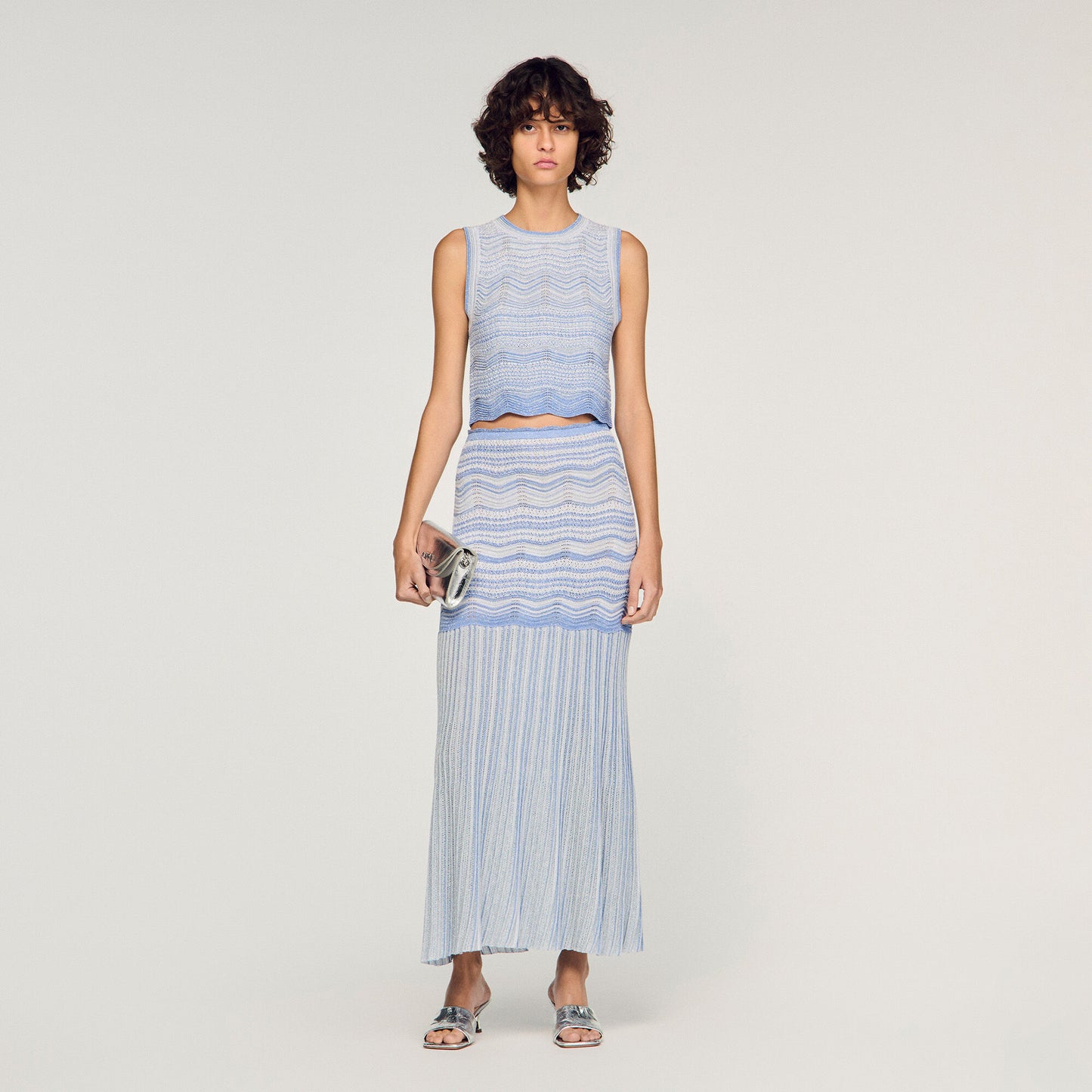 Cropped decorative knit top