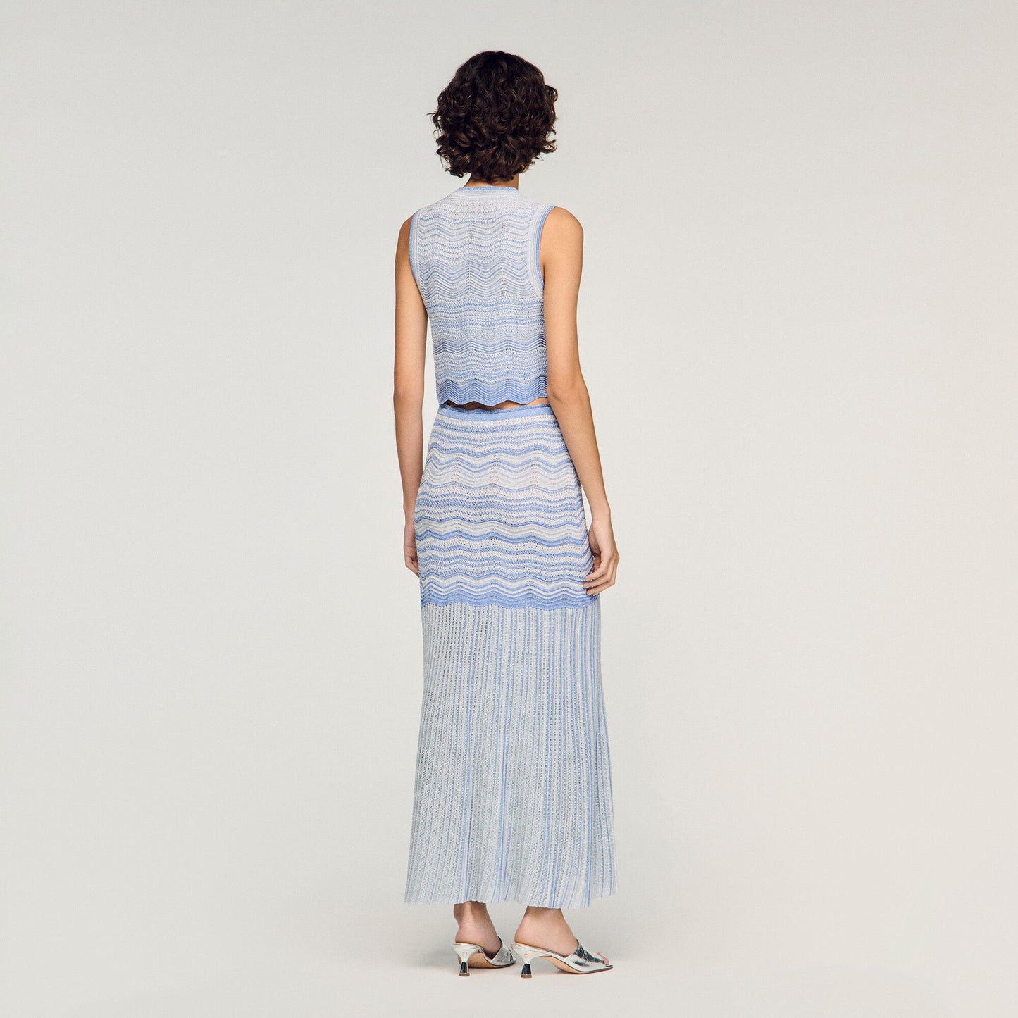 Cropped decorative knit top