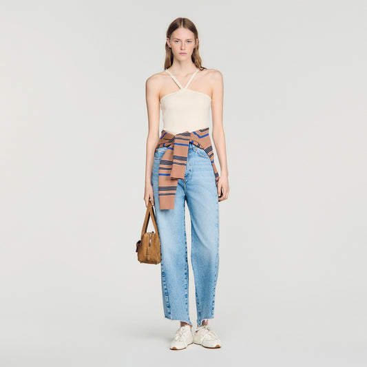Short ribbed knit top