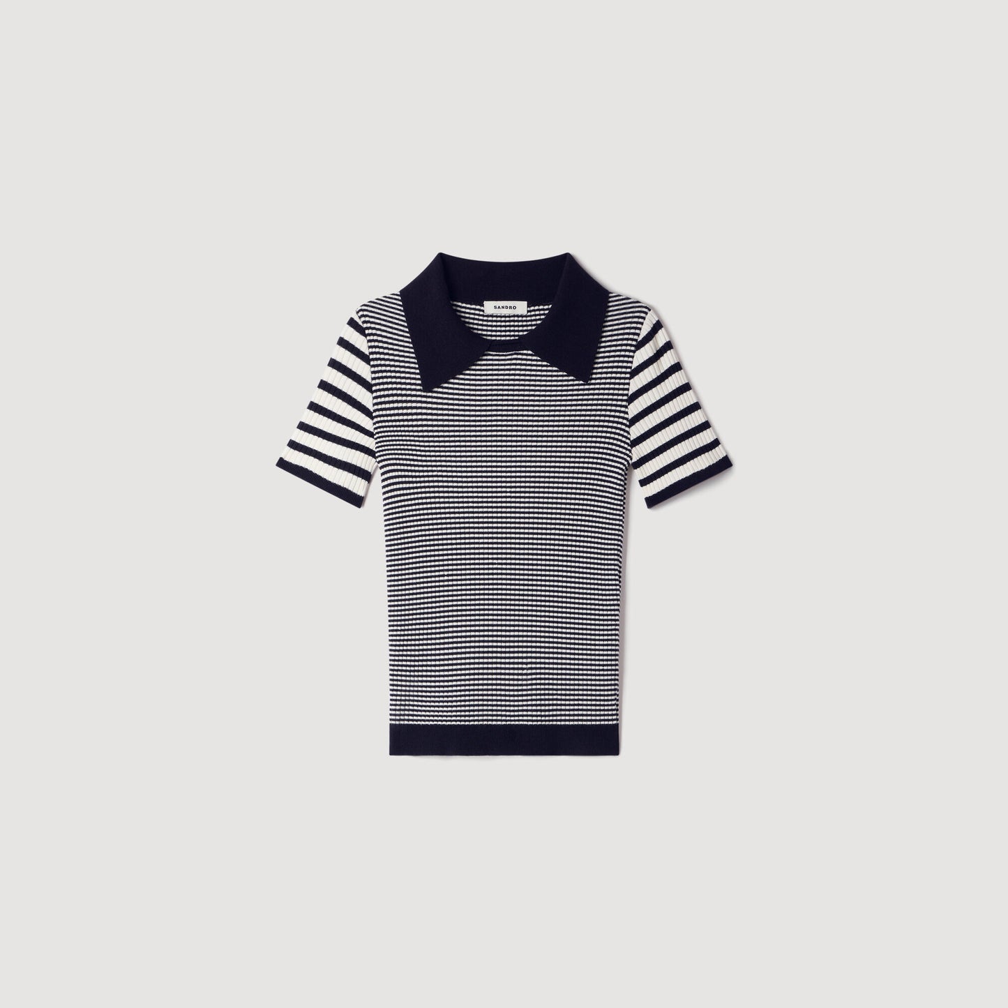 Striped polo-style jumper