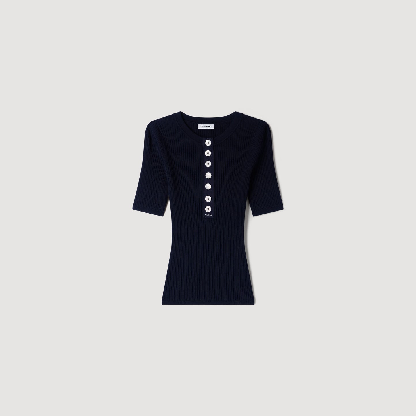 Jumper with ribbed button placket