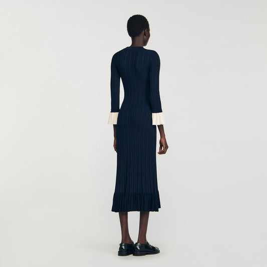 Two-tone knit maxi dress