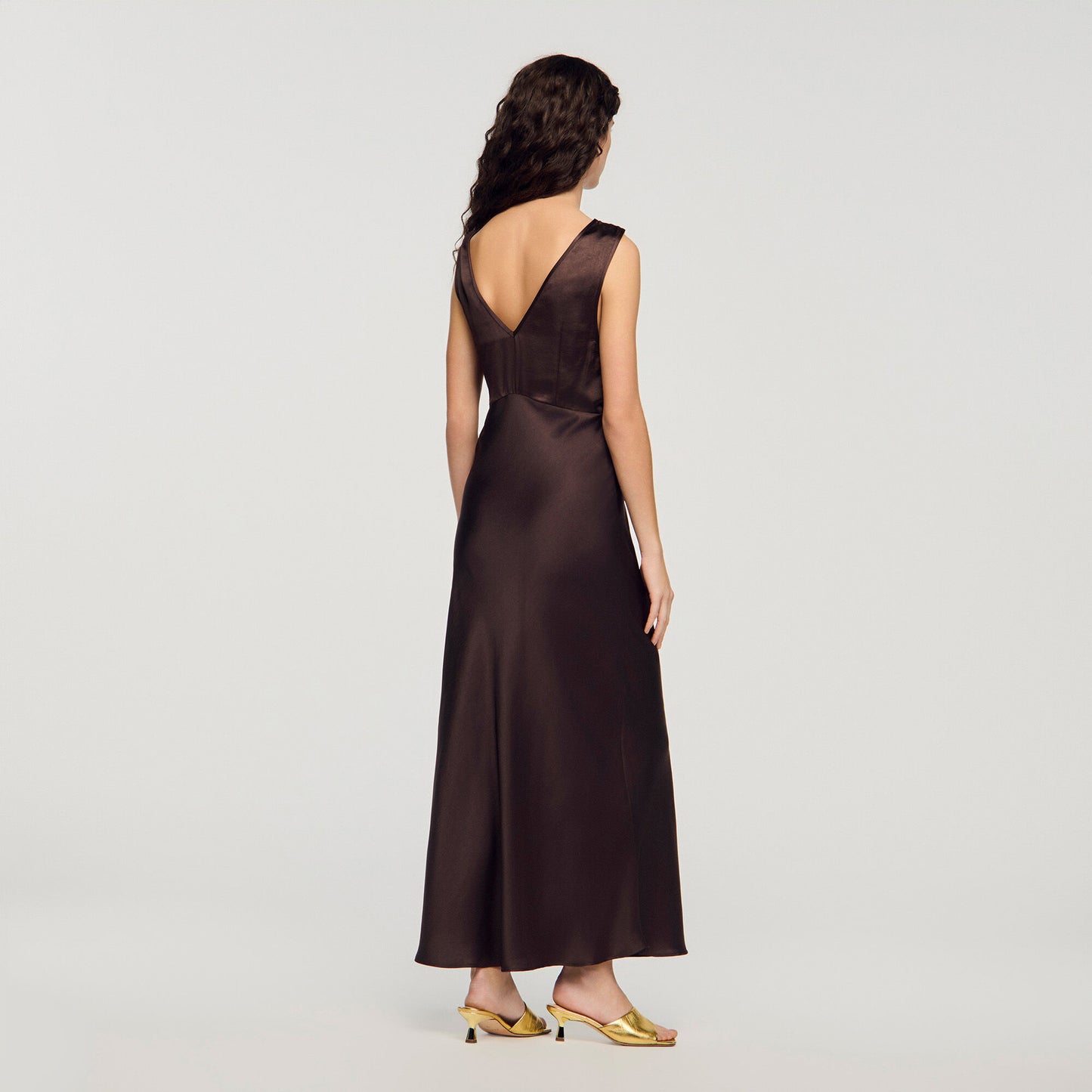 Lace collar maxi dress
