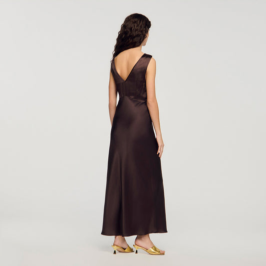 Lace collar maxi dress
