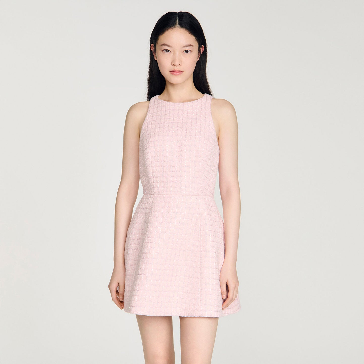 Sequin tweed short dress