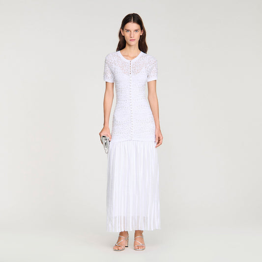 Beaded knit maxi dress