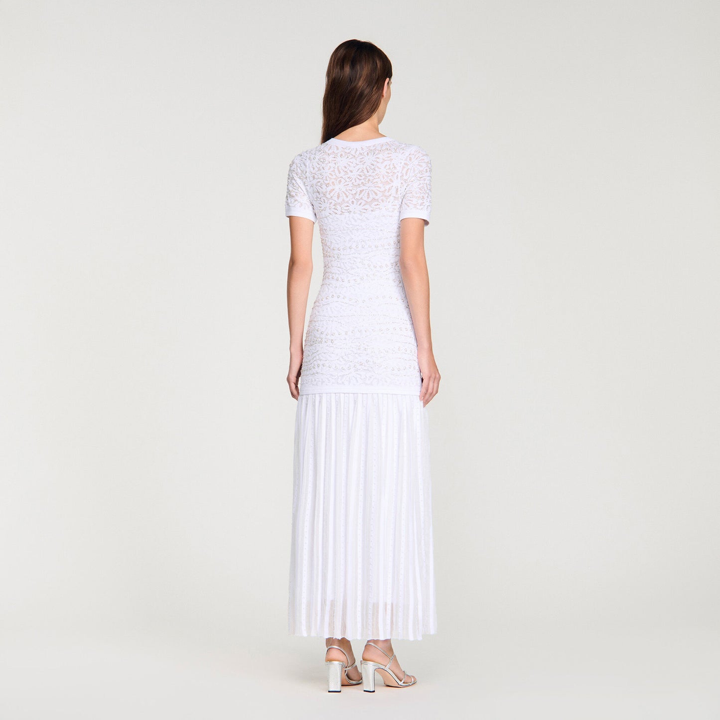 Beaded knit maxi dress