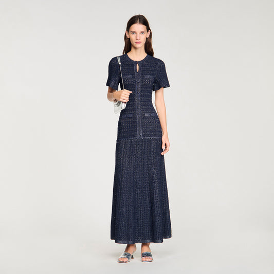 Rhinestone knit maxi dress