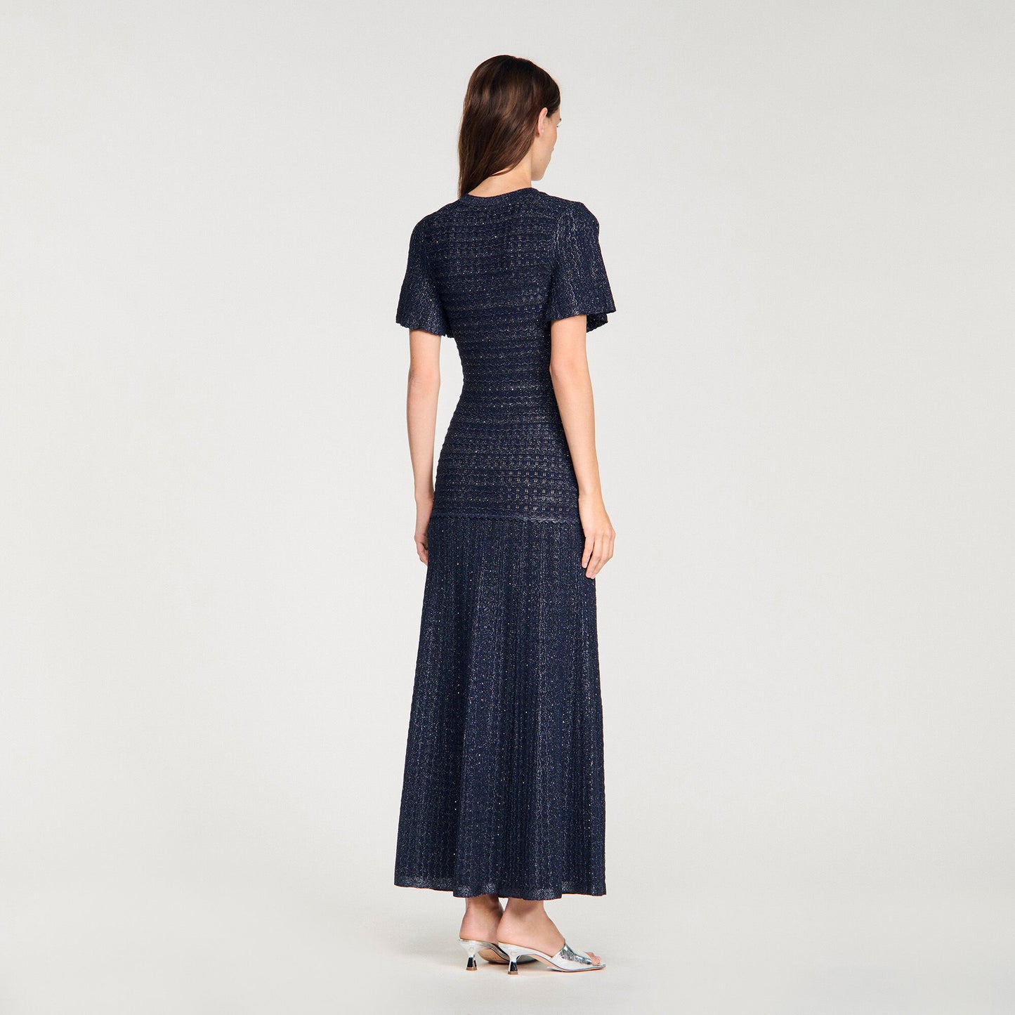 Rhinestone knit maxi dress