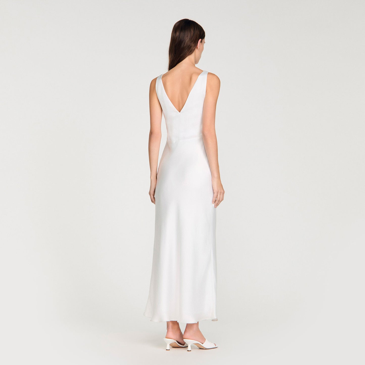 Jewel satin-effect maxi dress