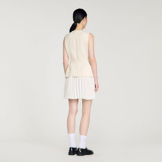 Two-material short dress