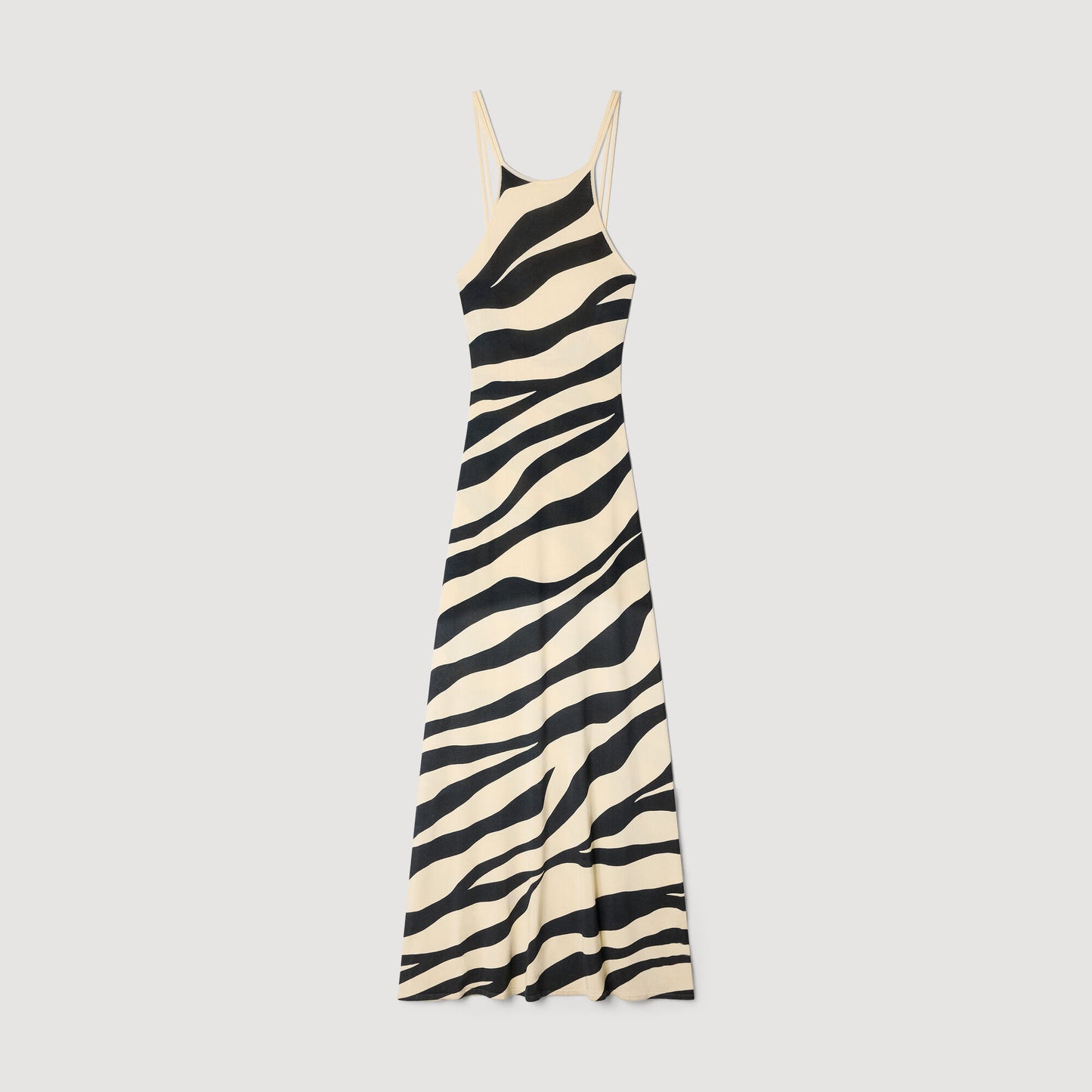 Zebra print knit maxi dress