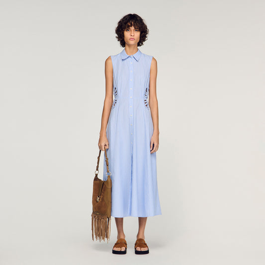 Striped cotton maxi dress