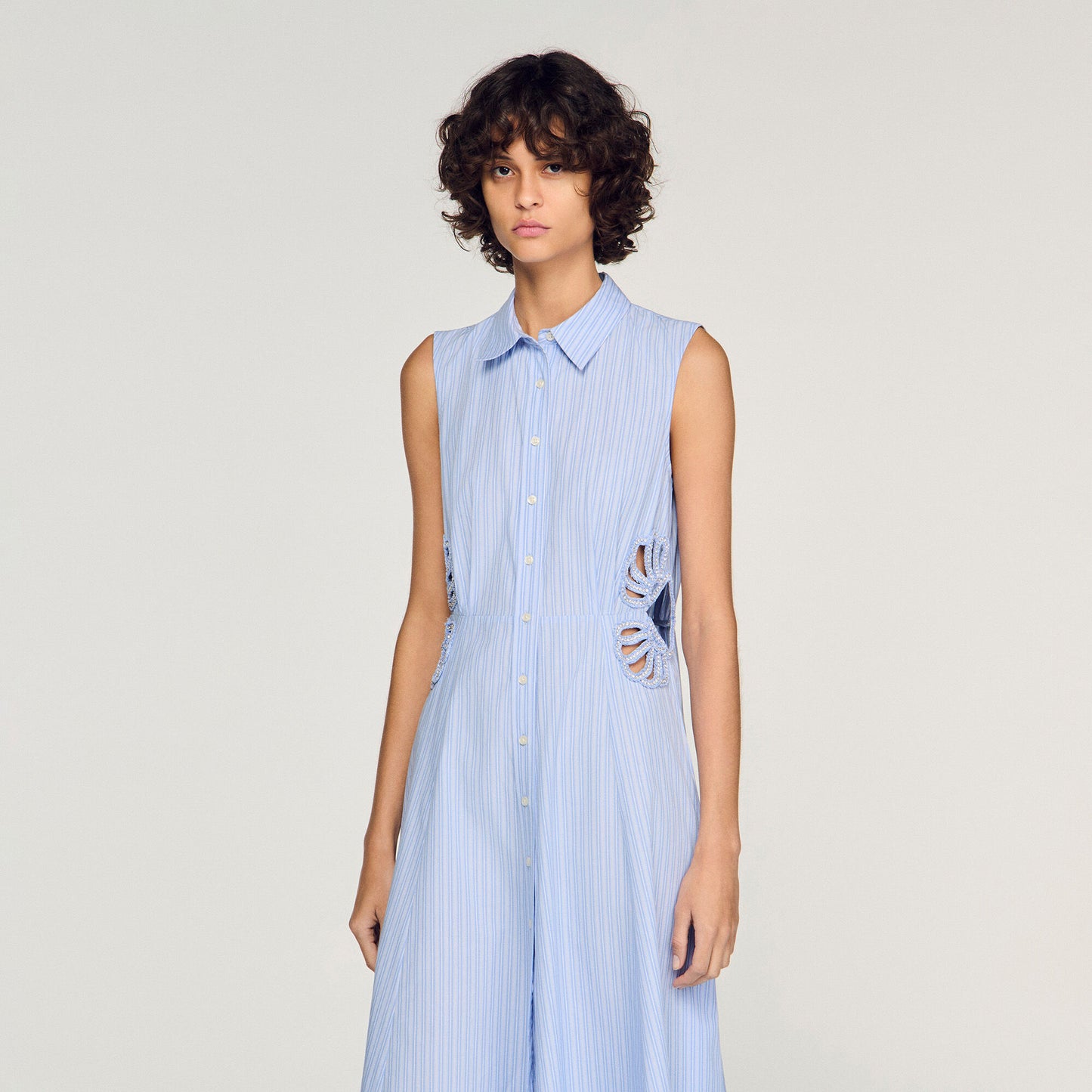 Striped cotton maxi dress
