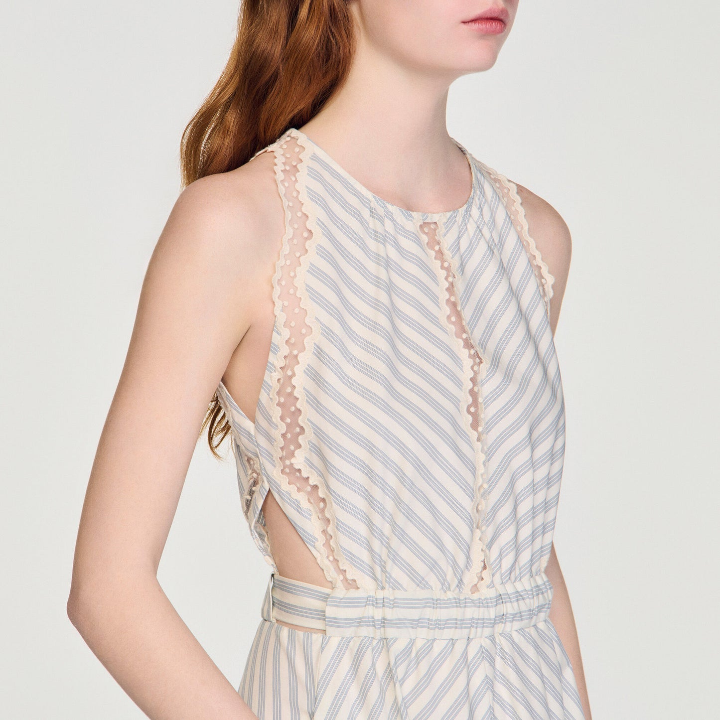 Striped cotton maxi dress