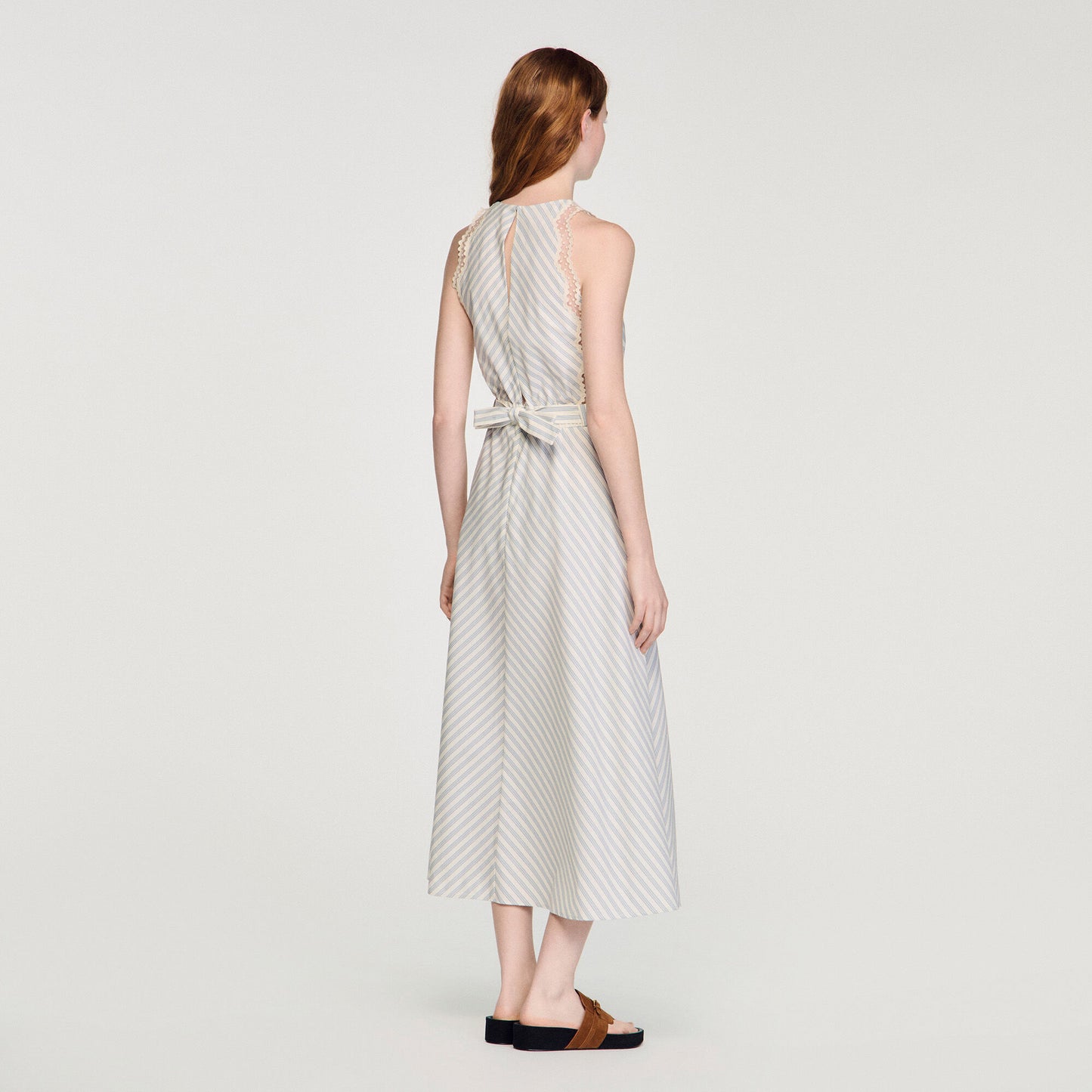 Striped cotton maxi dress