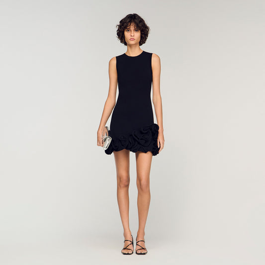 Floral knit short dress