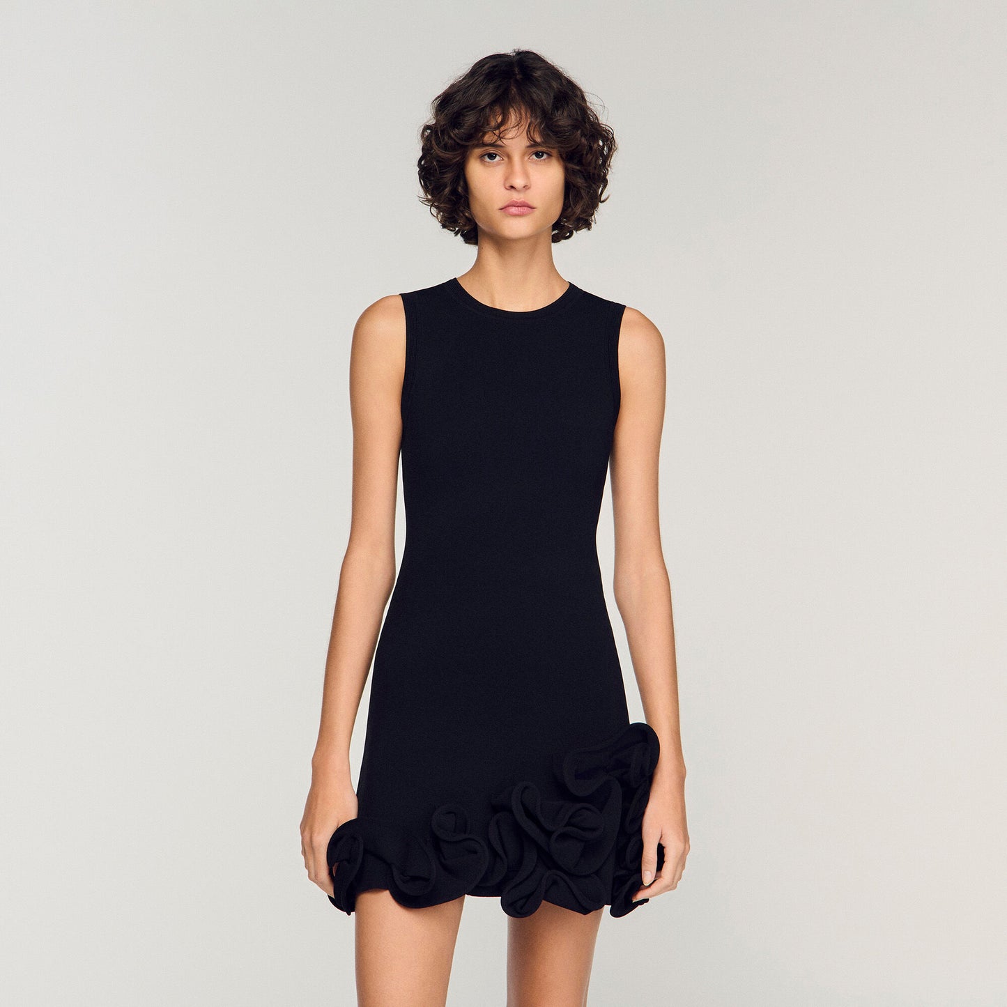 Floral knit short dress