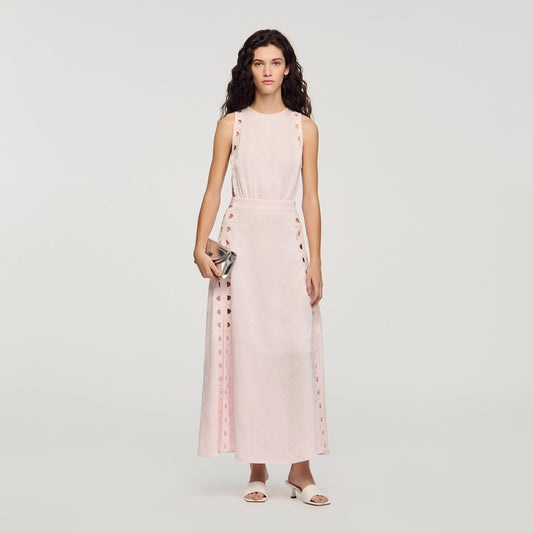 Flower jacquard maxi dress
