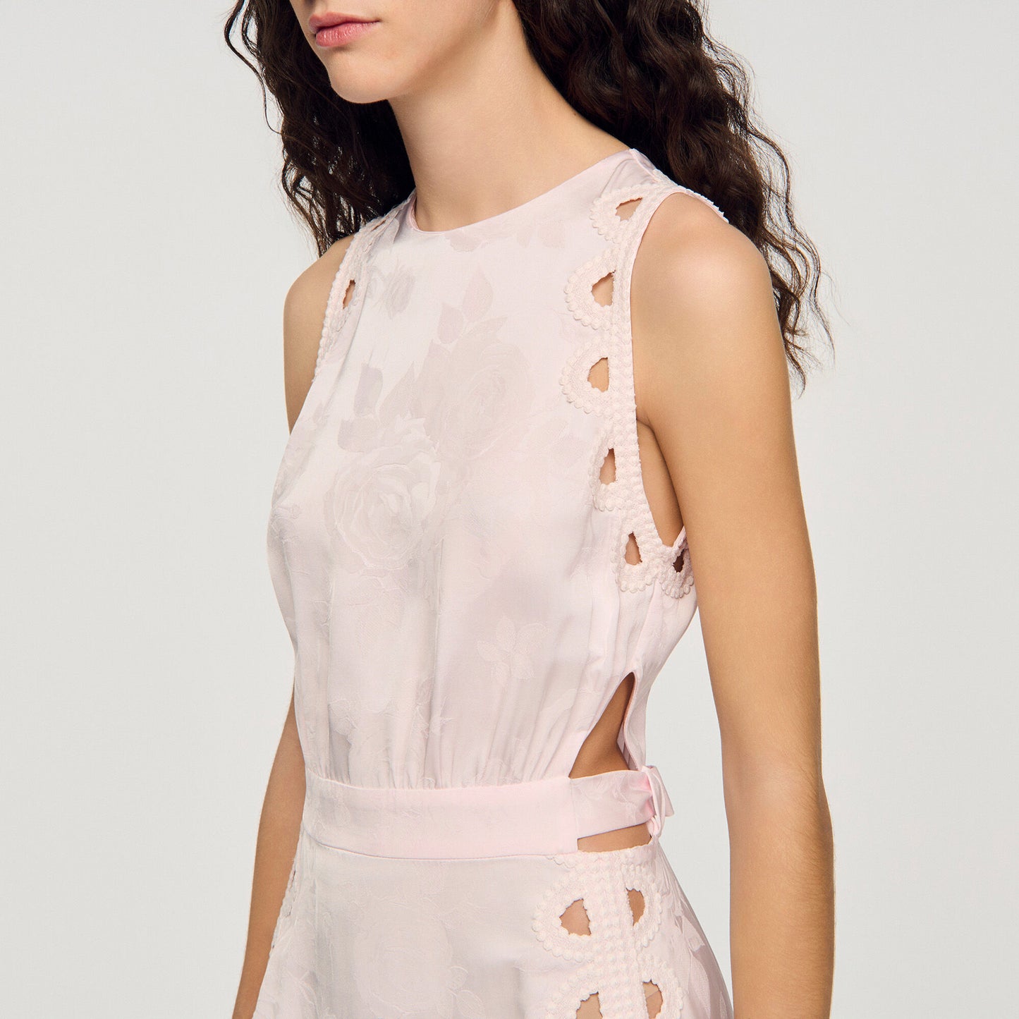 Flower jacquard maxi dress