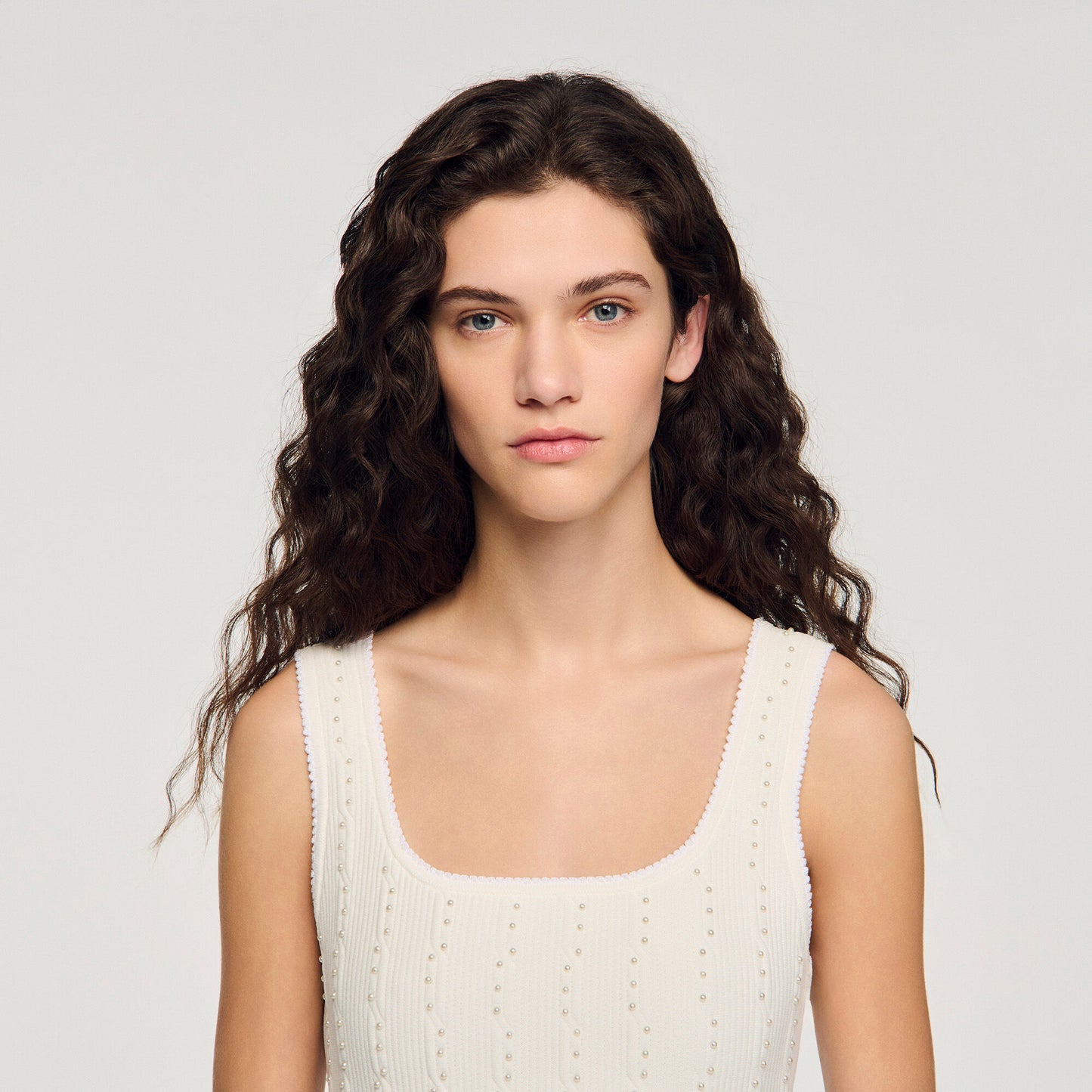Beaded knit short dress
