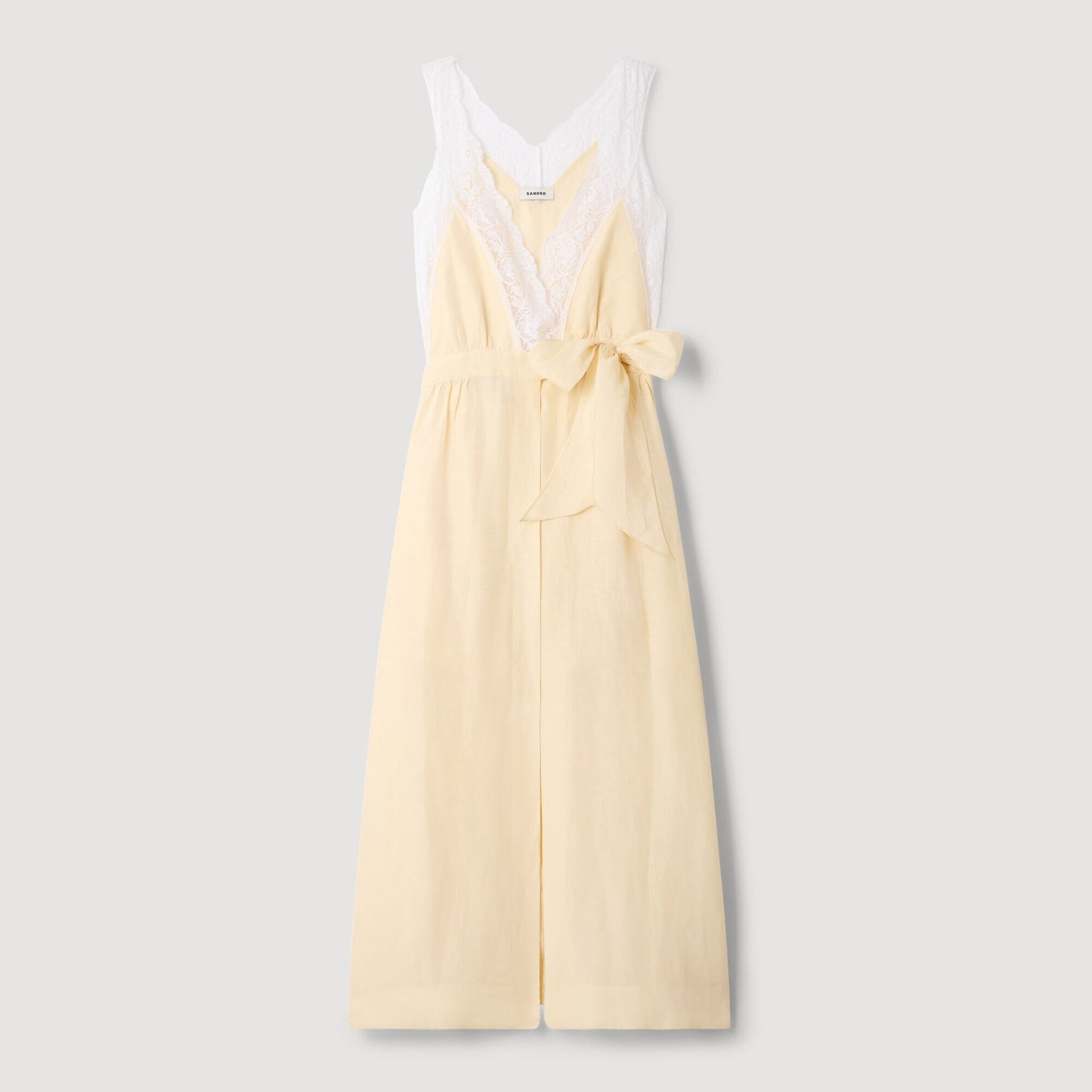 Trimmed linen maxi dress