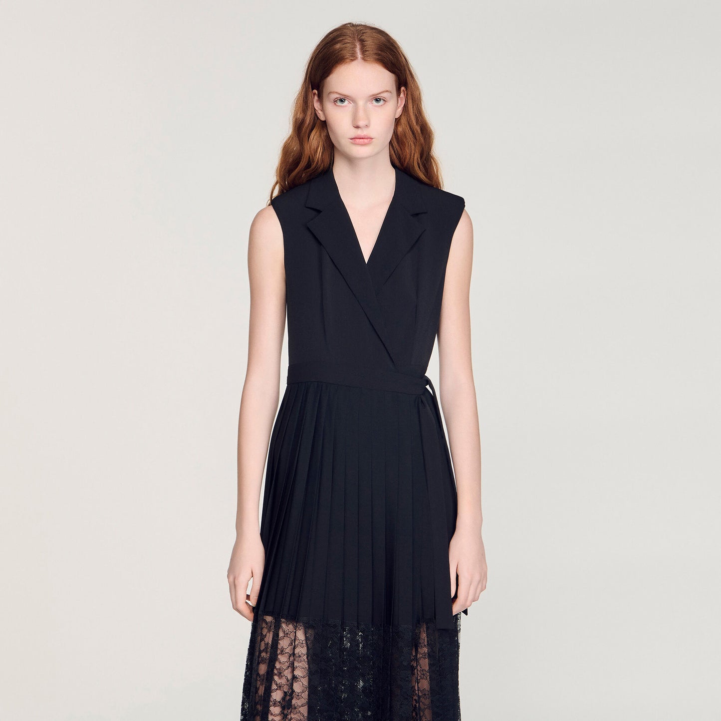 Lace collar maxi dress