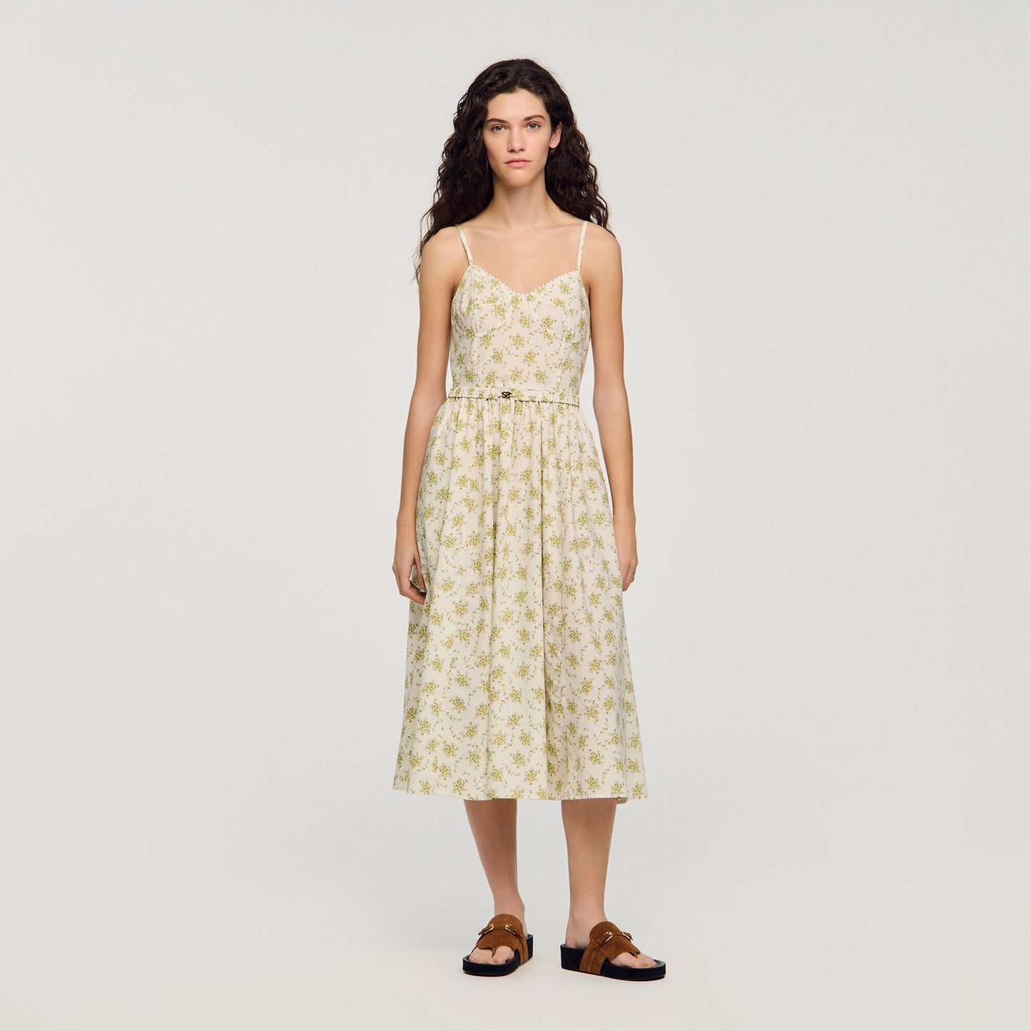 Floral maxi dress with straps