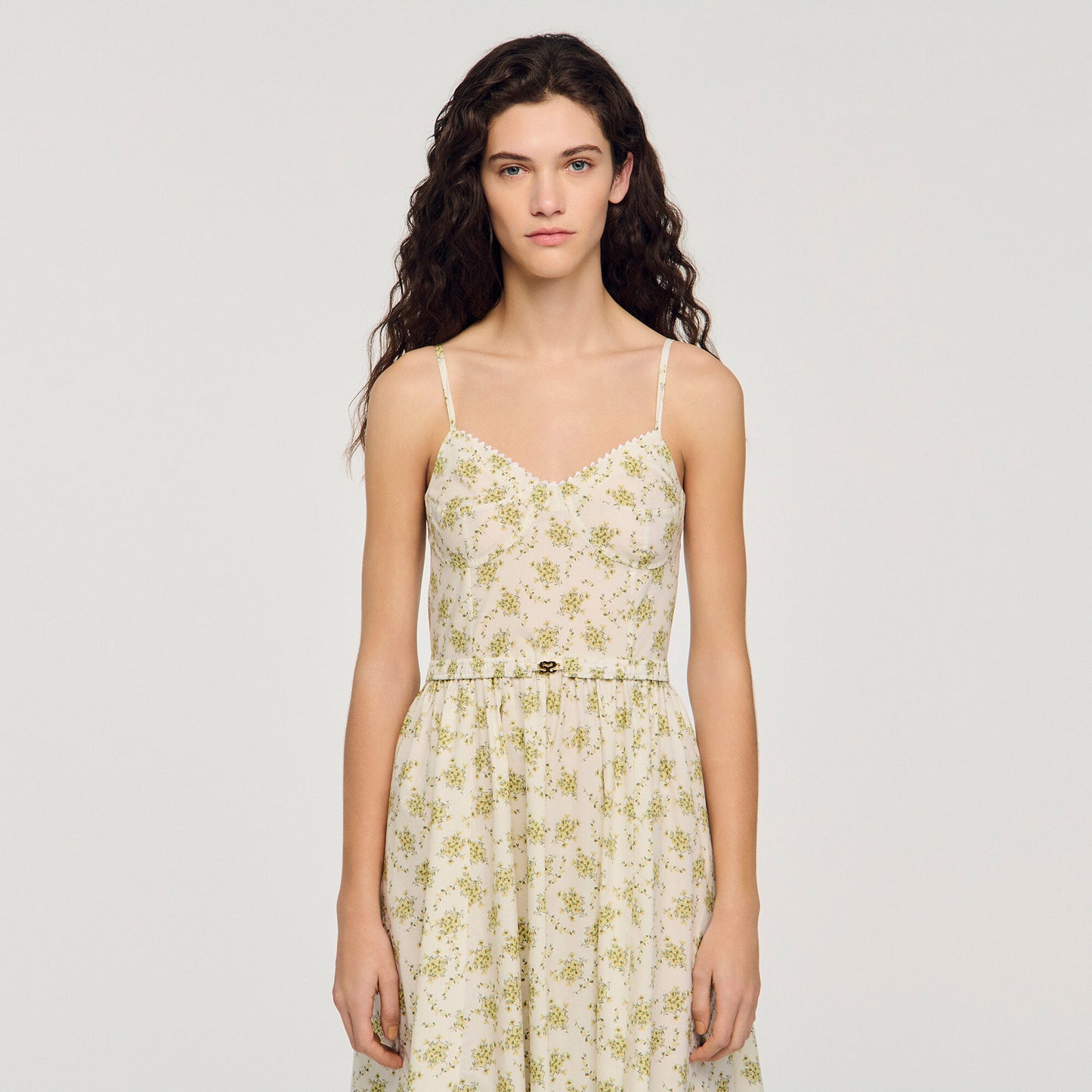 Floral maxi dress with straps