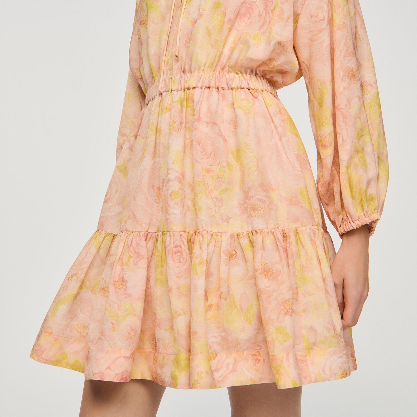 Flower print short dress