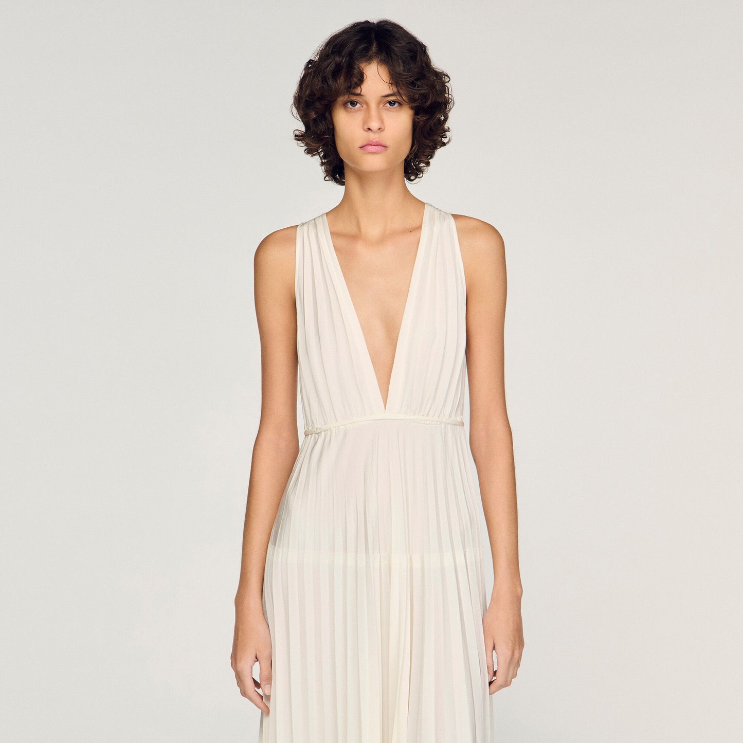 Pleated maxi dress