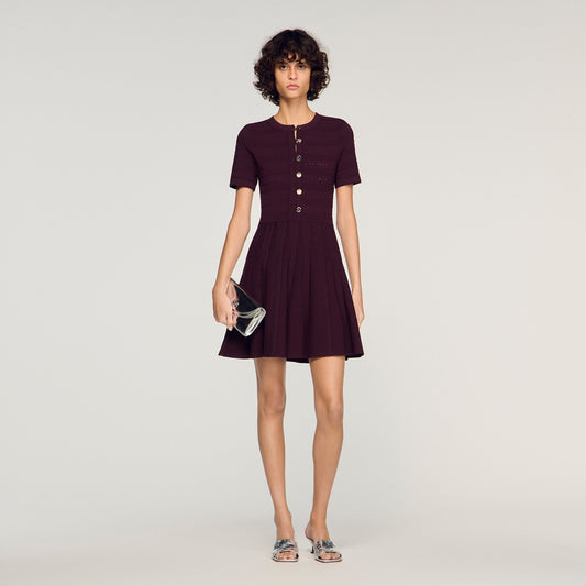 Floral print knit short dress