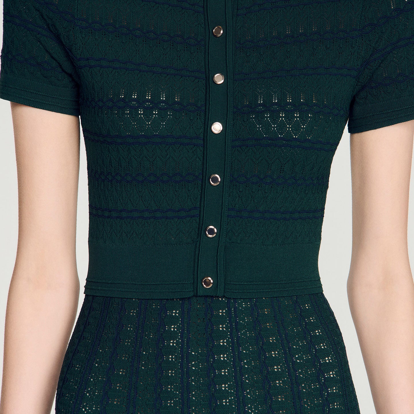 Pointelle knit maxi dress
