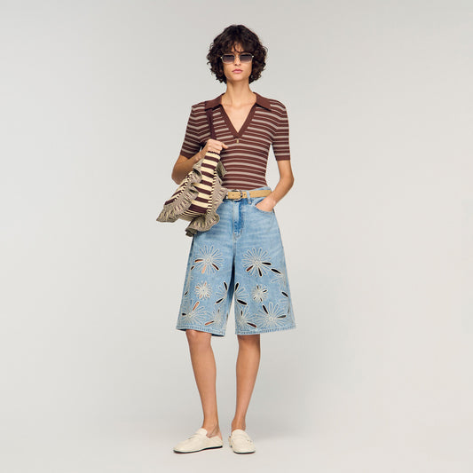 Embroidered Bermuda shorts