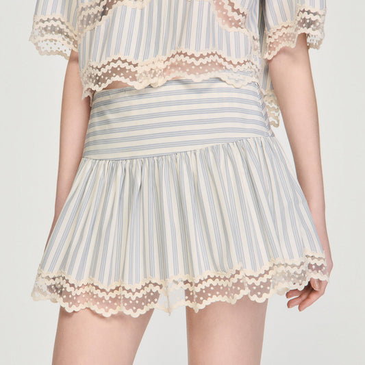 Striped cotton skort