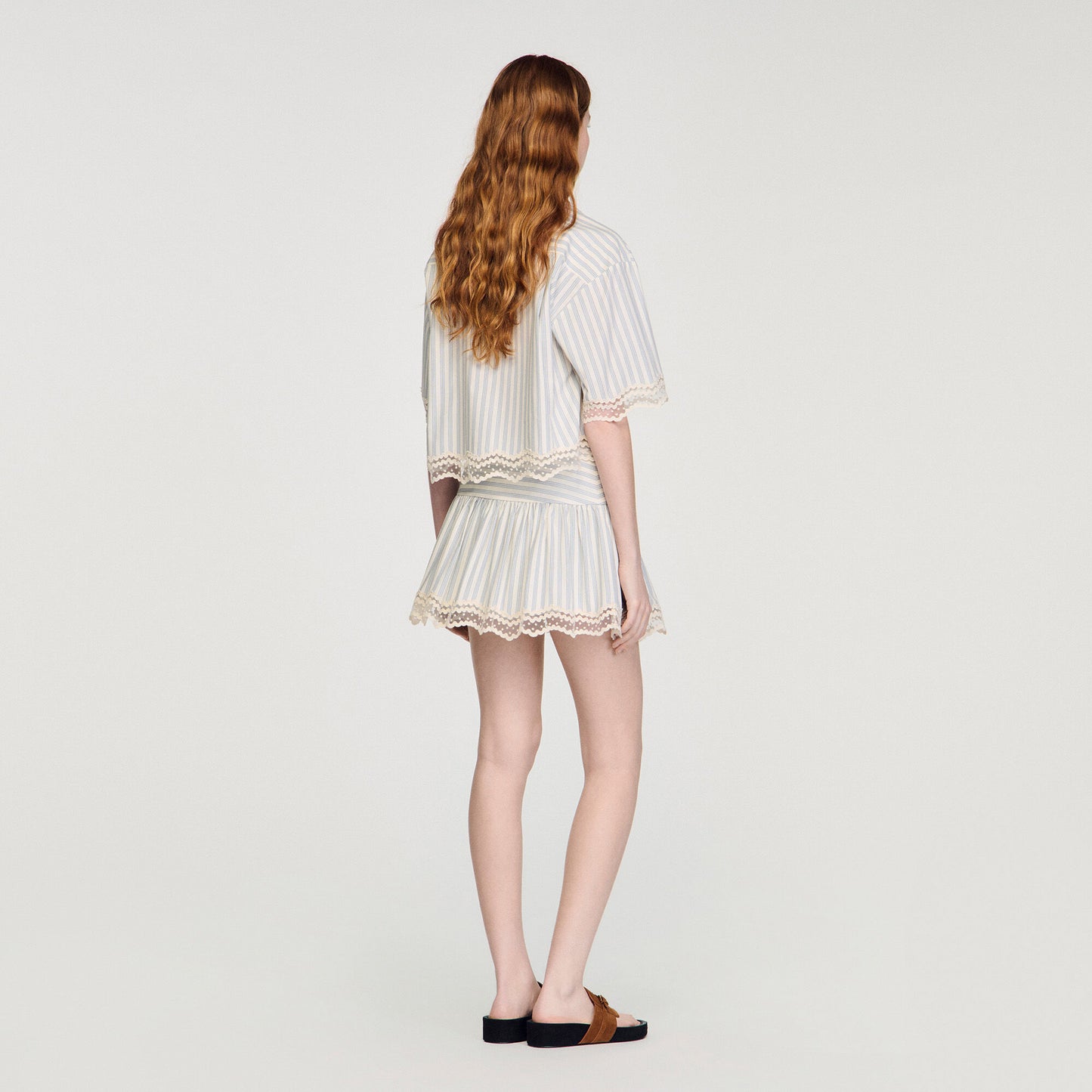 Striped cotton skort