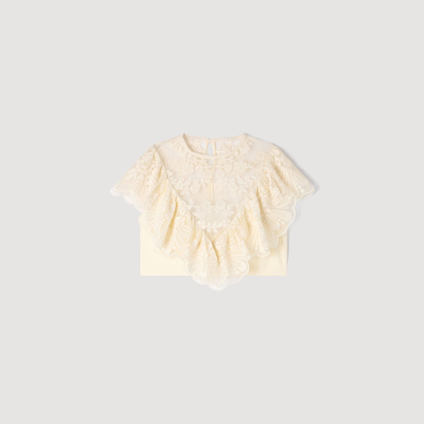 Floral guipure crop top
