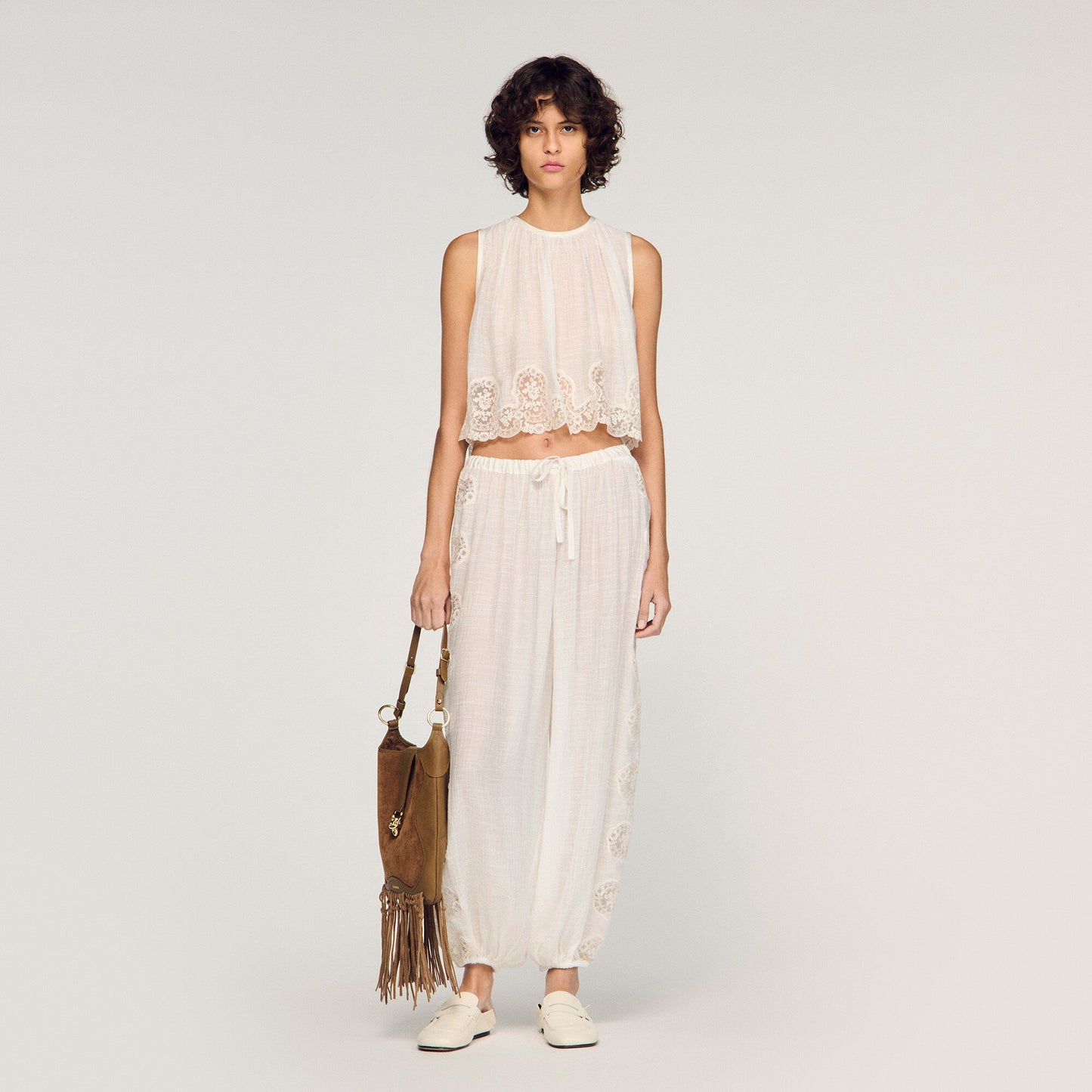 Crepon crop top