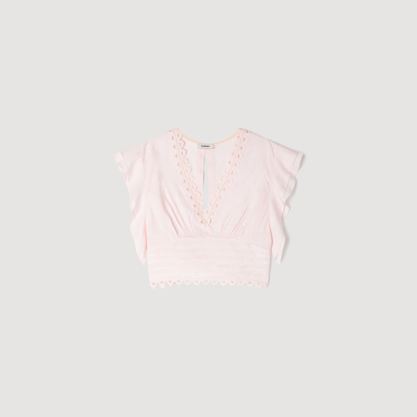 Floral jacquard crop top