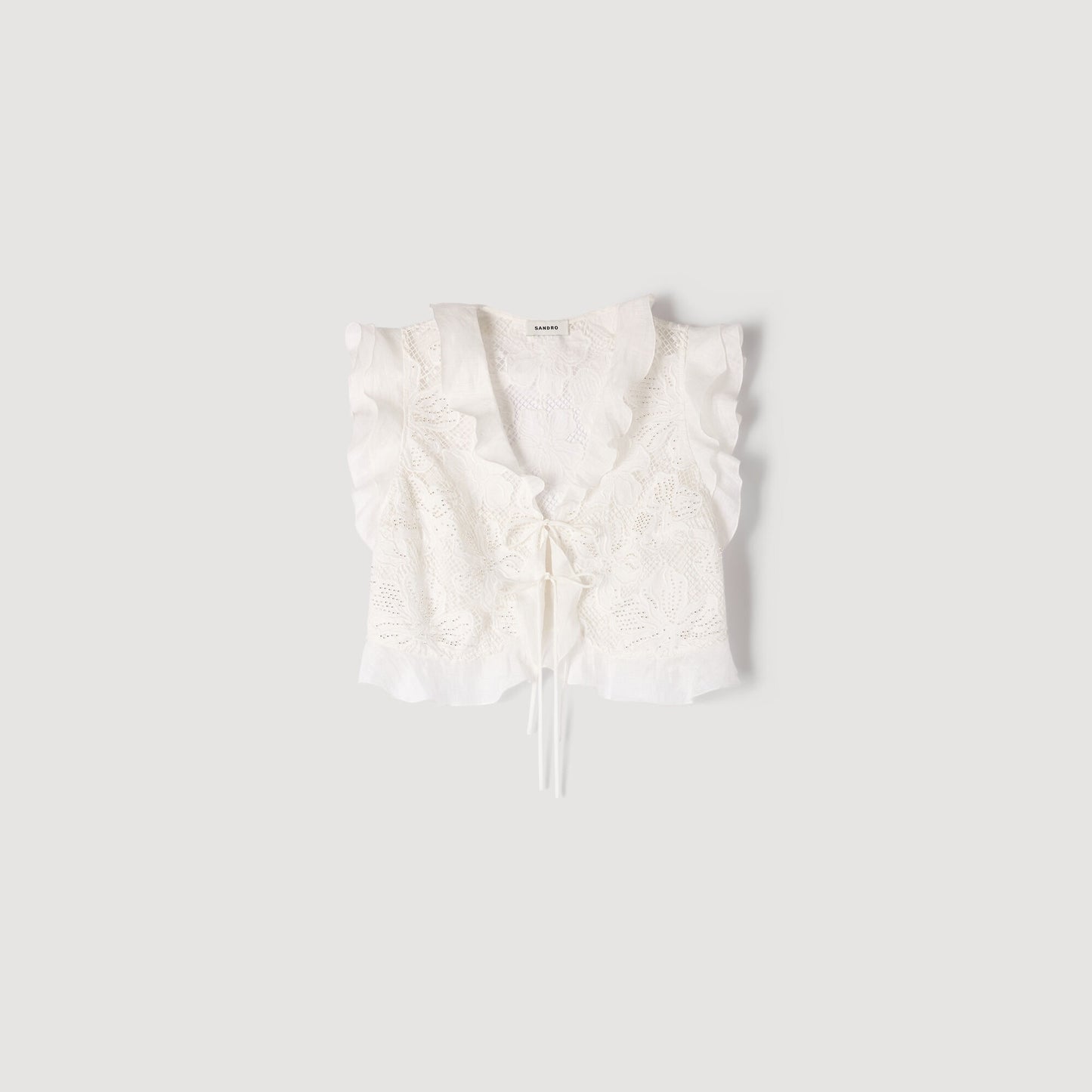 Guipure lace crop top