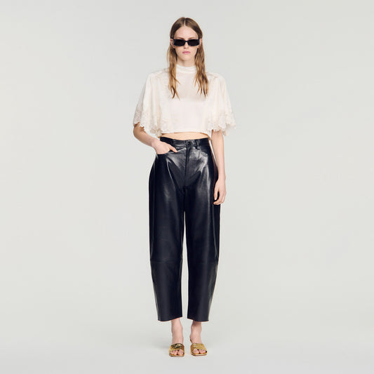 Satin cape-effect crop top