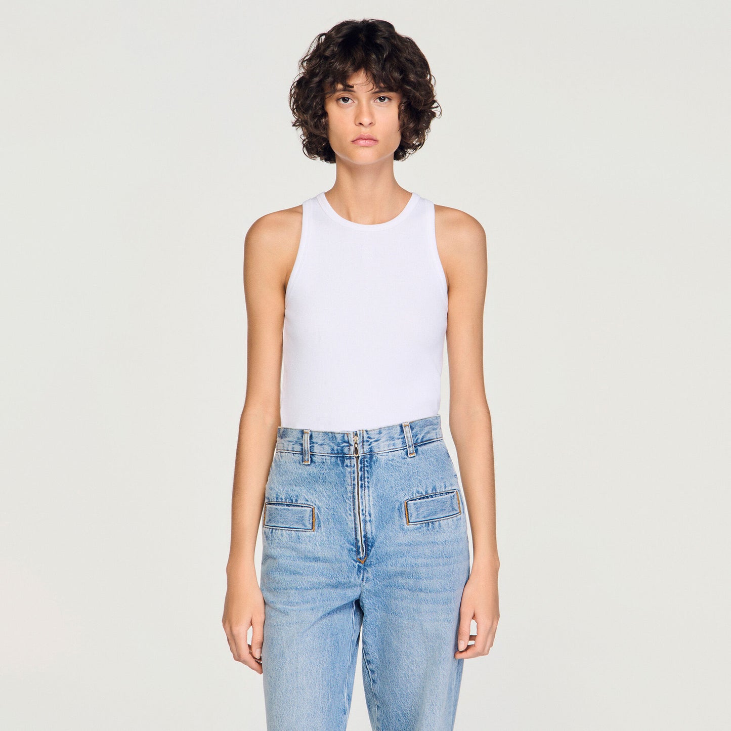 Embroidered vest top