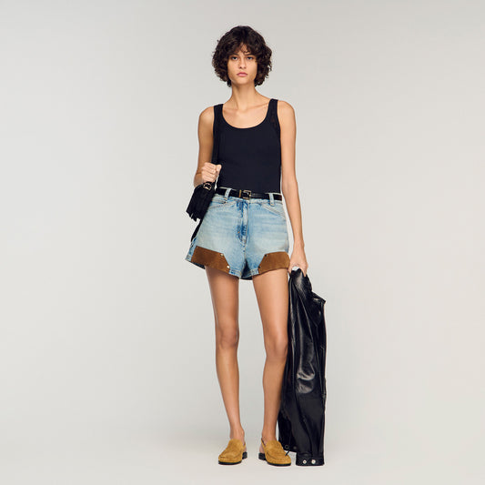 Vest top with lace detail