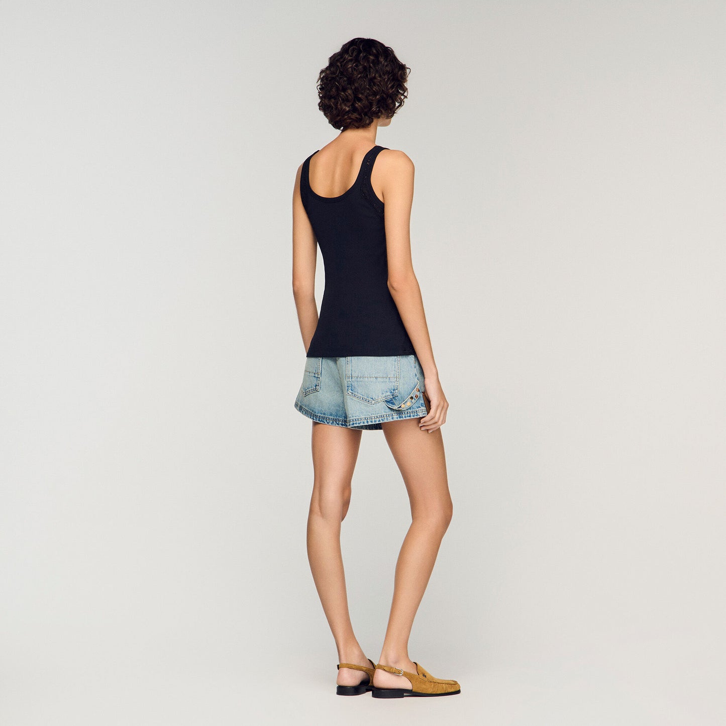 Vest top with lace detail