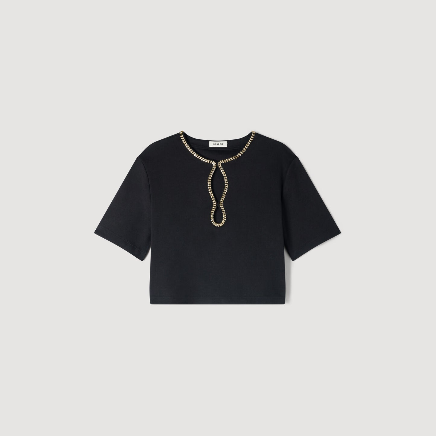 Rhinestone cropped T-shirt