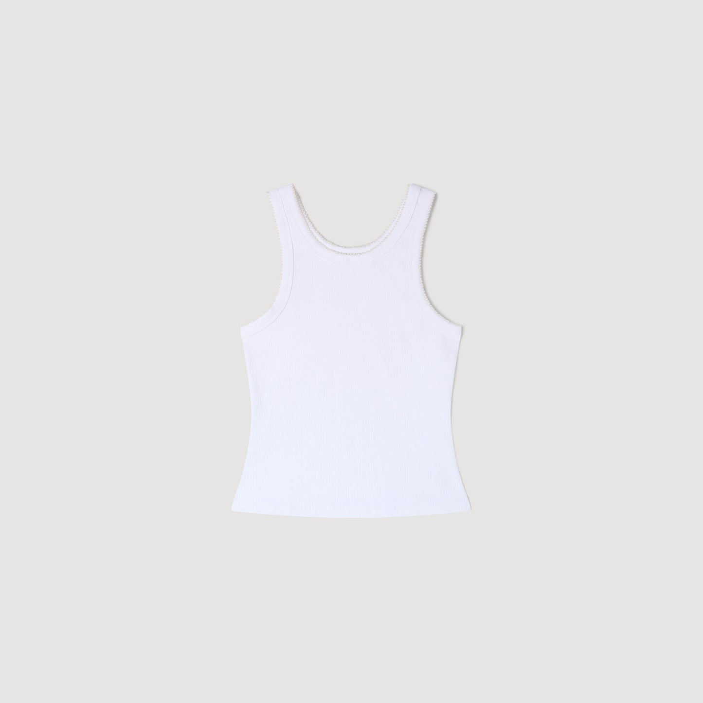 Beaded ribbed vest top