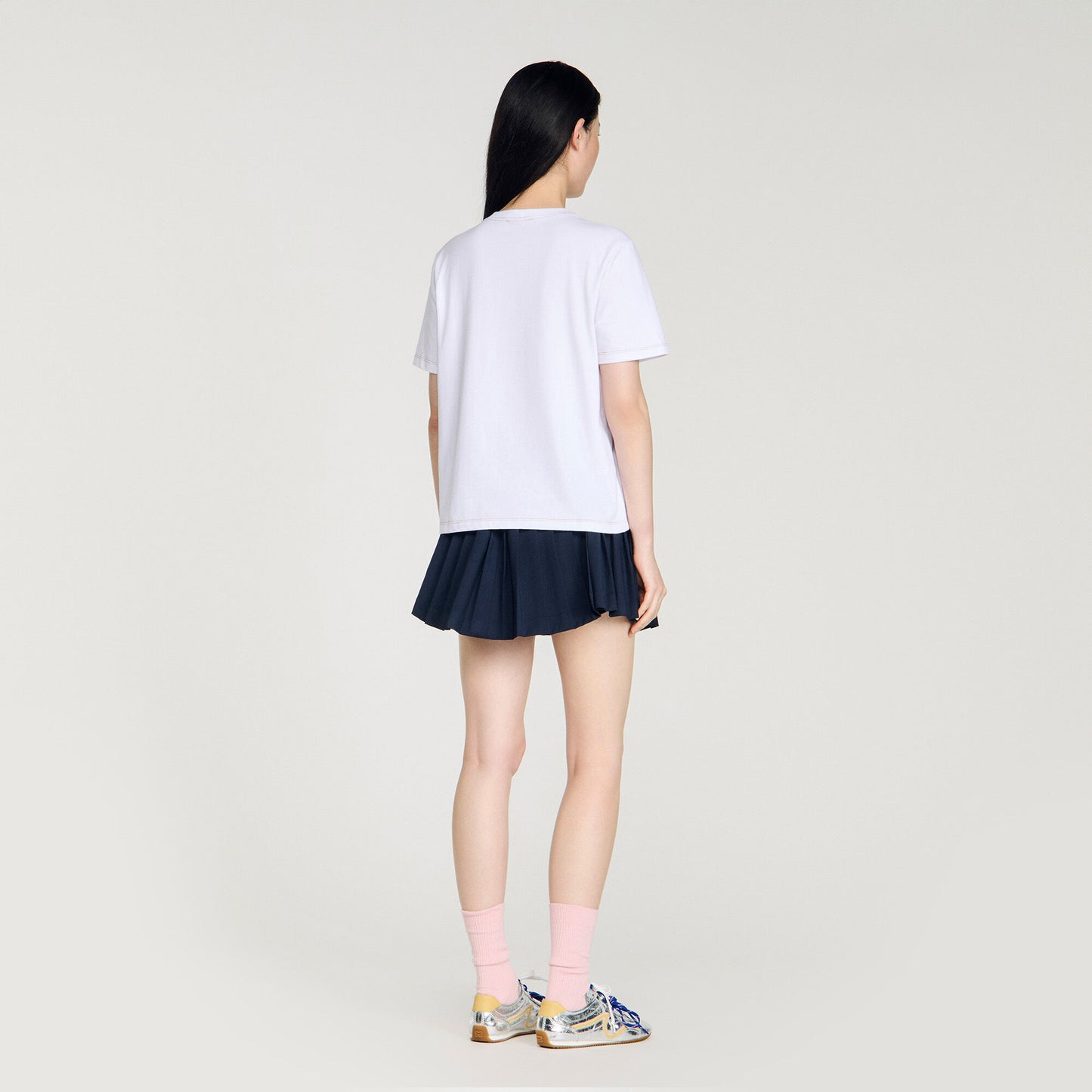 Horse embroidery cotton T-shirt